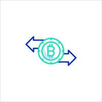 Bitcoin exchange icon vector