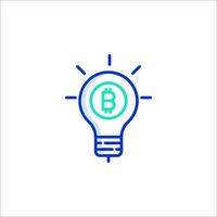 Bitcoin light bulb icon vector