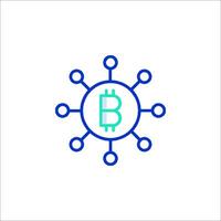 Bitcoin icon with a circle around it vector