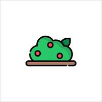A green apple on a plate icon vector
