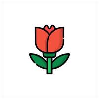 A red tulip flower icon on a white background vector