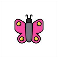 A pink butterfly icon on a white background vector
