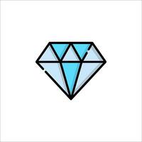 A diamond icon in a line style vector