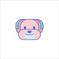 A dog with headphones on its head vector
