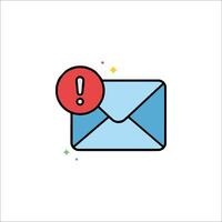 Email icon with red exclamation mark vector