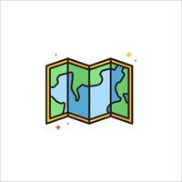 A map with a globe inside it vector