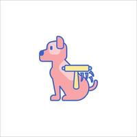 A dog with a paintbrush on its back vector