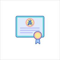 A certificate with a ribbon and a picture of a person vector