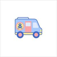 A van with a dog on the side vector
