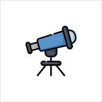 A blue telescope icon on a white background vector