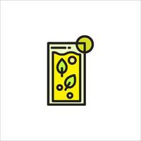 A lemonade drink icon with a slice of lemon vector