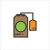 A tea bag with a green tea inside it vector
