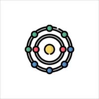 An atom symbol with colorful circles vector