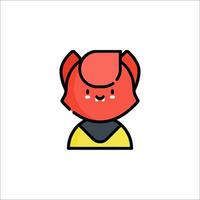 A red cat with a black hat on vector
