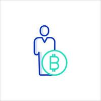 Bitcoin icon line icon vector