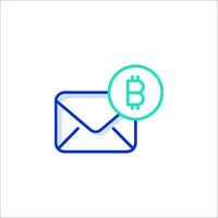 Bitcoin email icon vector