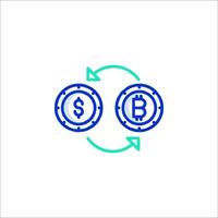 Bitcoin and dollar icon vector