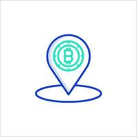 Bitcoin location icon vector