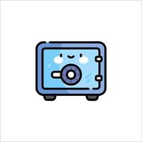 A blue safe box with a face on it vector