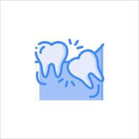 A tooth with a broken tooth icon vector