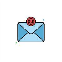 Email icon with red envelope and blue dot vector