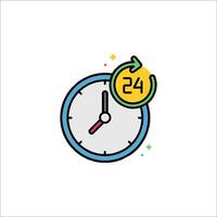 A clock with a 24 hour clock on it vector
