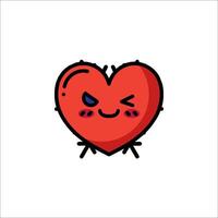 A cartoon heart with a smile on it vector