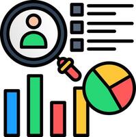 Analytics Line Filled Icon vector