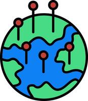 Emerging Markets Line Filled Icon vector