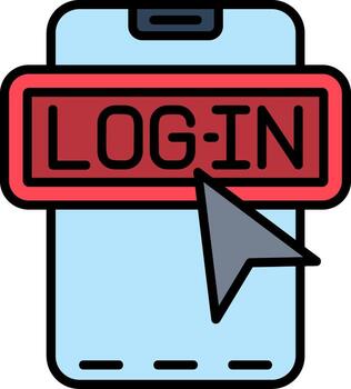 Log In Line Filled Icon vector