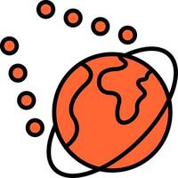 Space Line Filled Icon vector