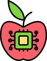 Artificial Intelligence Line Filled Icon vector