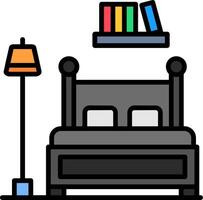 Bed Line Filled Icon vector