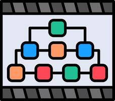 Hierarchy Structure Line Filled Icon vector