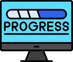 Progress Line Filled Icon vector
