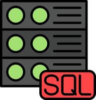 Sql Server Line Filled Icon vector
