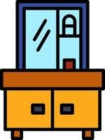 Vanity Table Line Filled Icon vector