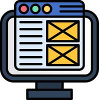 Web Design Line Filled Icon vector
