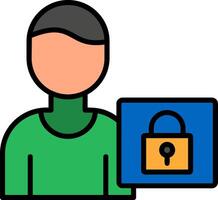 Authorization Line Filled Icon vector