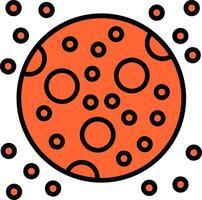Moon Line Filled Icon vector