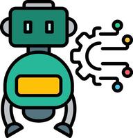 Robot Line Filled Icon vector