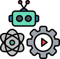 Automation Line Filled Icon vector