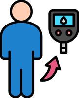 Diabetes Line Filled Icon vector