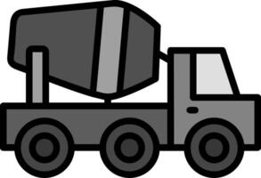 Mixer Truck Line Filled Icon vector