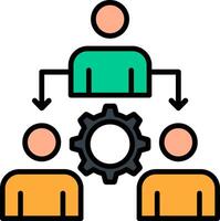Organization Structure Line Filled Icon vector