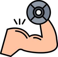 Biceps Line Filled Icon vector