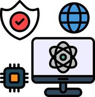 Computer Line Filled Icon vector