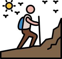 Hike Line Filled Icon vector