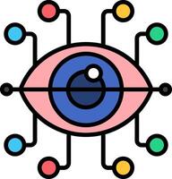 Iris Recognition Line Filled Icon vector