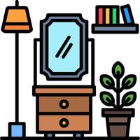 Mirror Line Filled Icon vector